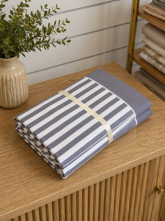 Completo Lenzuola in Percalle di Cotone 100% Disegno Righe