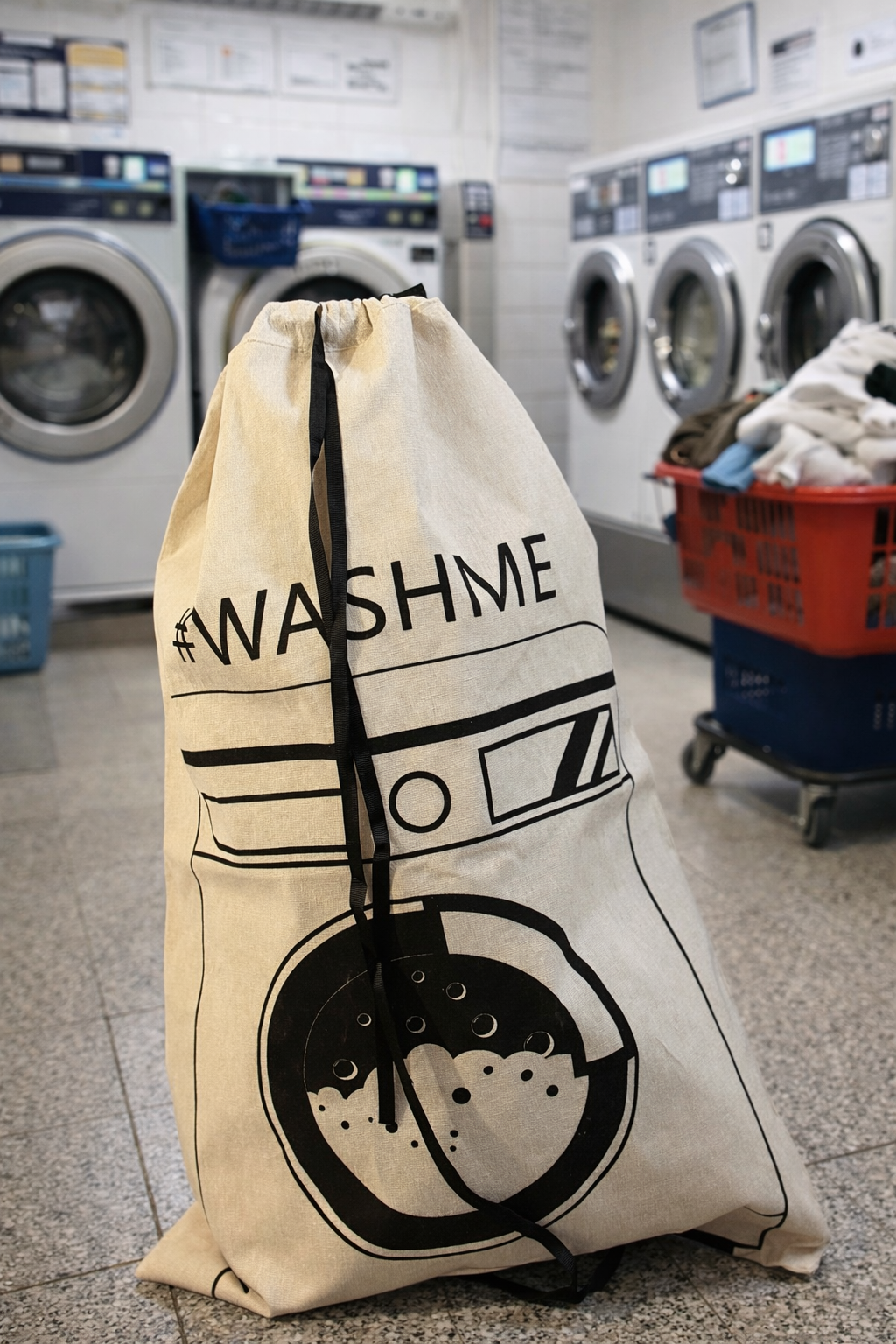 Sacco Portabiancheria in Tessuto con Coulisse 60x50 - Lavanderia e Casa