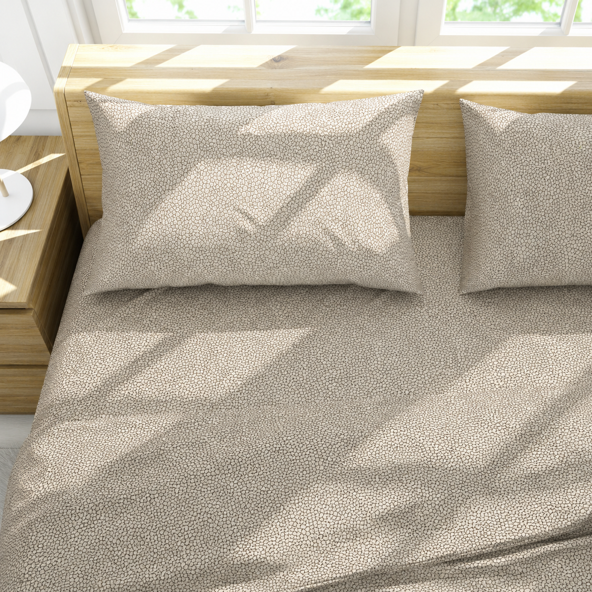 Completo Lenzuola Copriletto Matrimoniale Maxi S&G Blot 100% Cotone