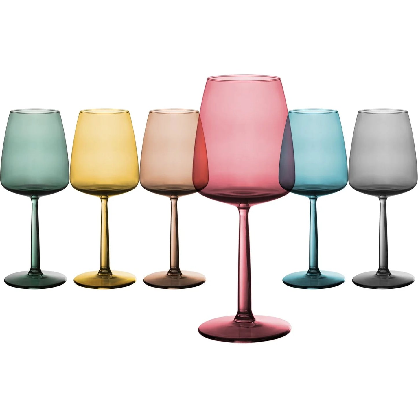 Calici in Vetro Colorati 43 cl Set 6 Pezzi Jolangè - Eleganti Multicolor