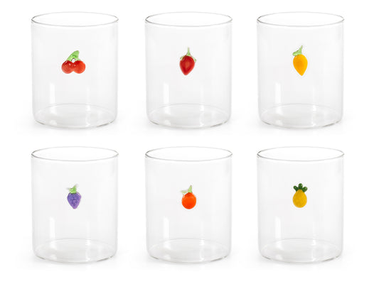 Set 6 Bicchieri In Vetro Borosilicato Con Miniatura 42 Cl