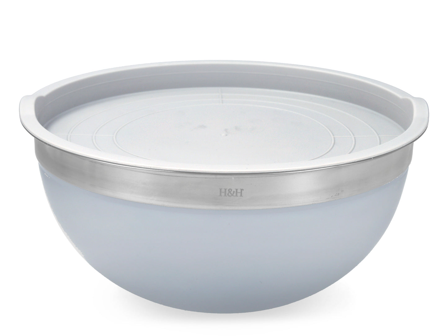 Mixing Bowl con Coperchio Grigio 6Lt in Acciaio Inox H&H