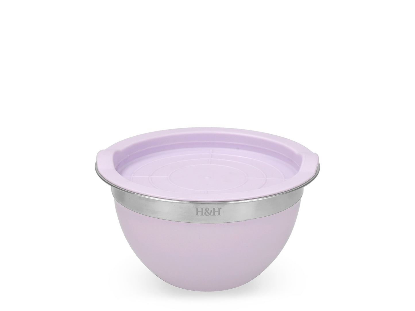 Mixing Bowl con Coperchio Lilla 0,6 Lt in Acciaio Inox H&H
