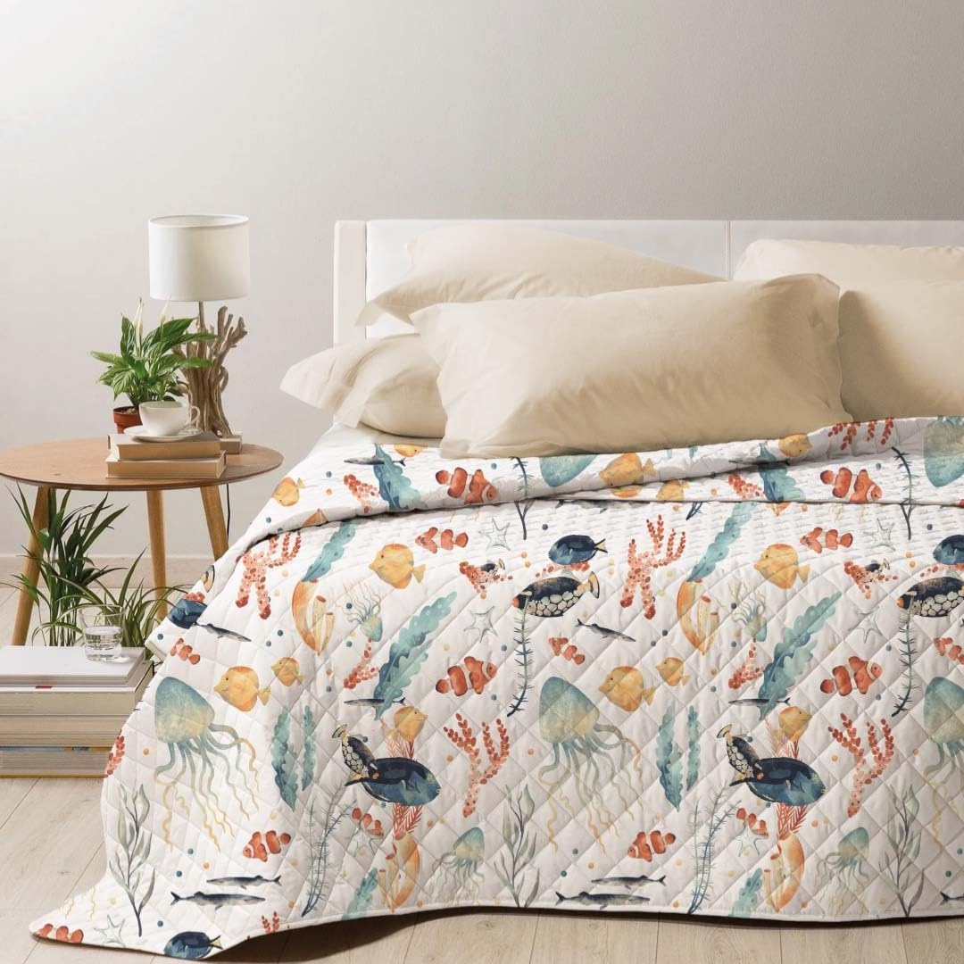 Trapuntino Matrimoniale King Size Maui Fantasia Marina 260x260 cm