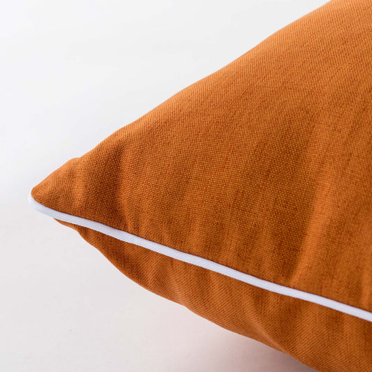 Cuscino Arredo Riviera Pepe 50x50 Arancione Terracotta con Piping | Sfoderabile