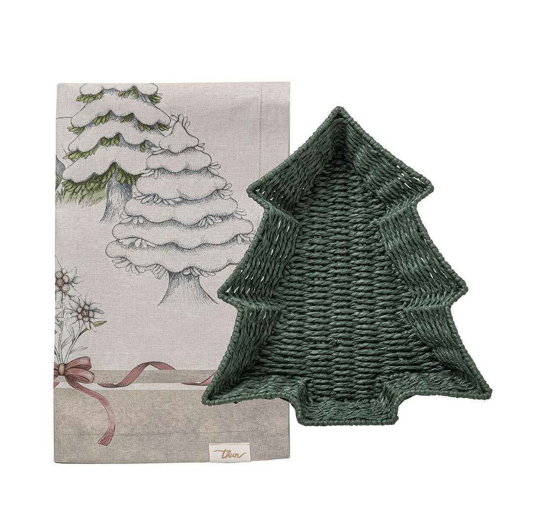 THUN Runner Natalizio Idrorepellente con Cestino Albero Landscape Multicolor