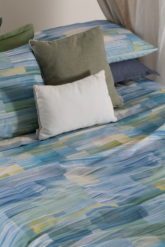 Completo Lenzuola Copriletto Riviera Manjola Matrimoniale in Cotone 100% Made in Italy