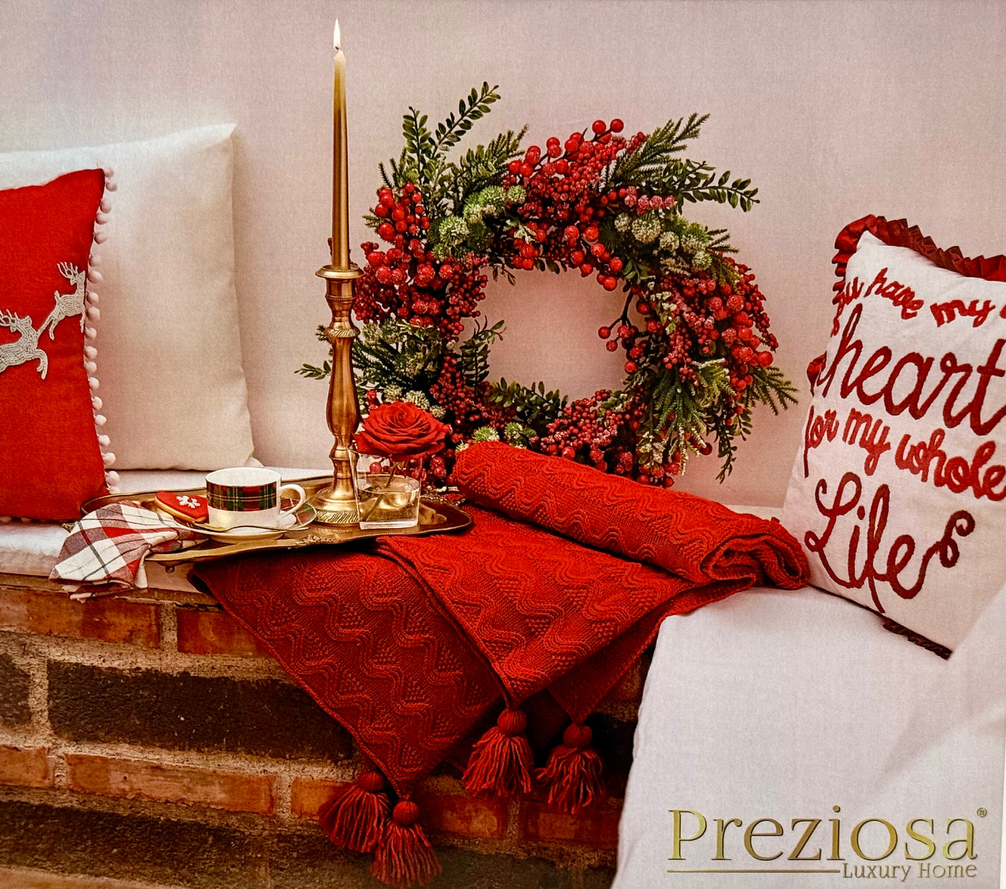 Coperta in Maglia 1600gr con Lavorazione ad Onda e Nappe agli Angoli cm 160x210