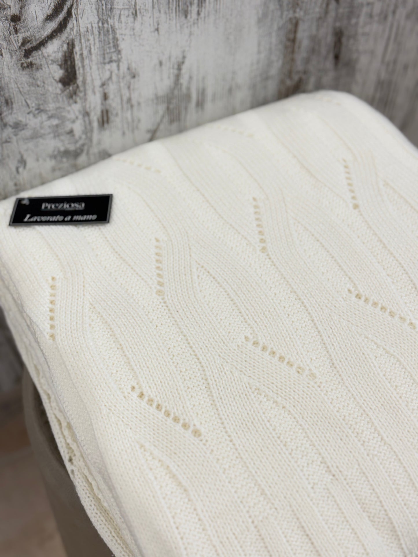 Coperta in Maglia 1100gr con Pon-Pon cm160x210