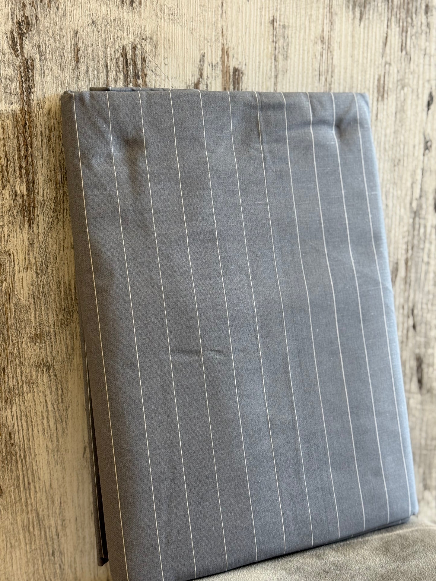 Parure Copripiumino Matrimoniale Listra Percallino by S&G Home Grigio Scuro