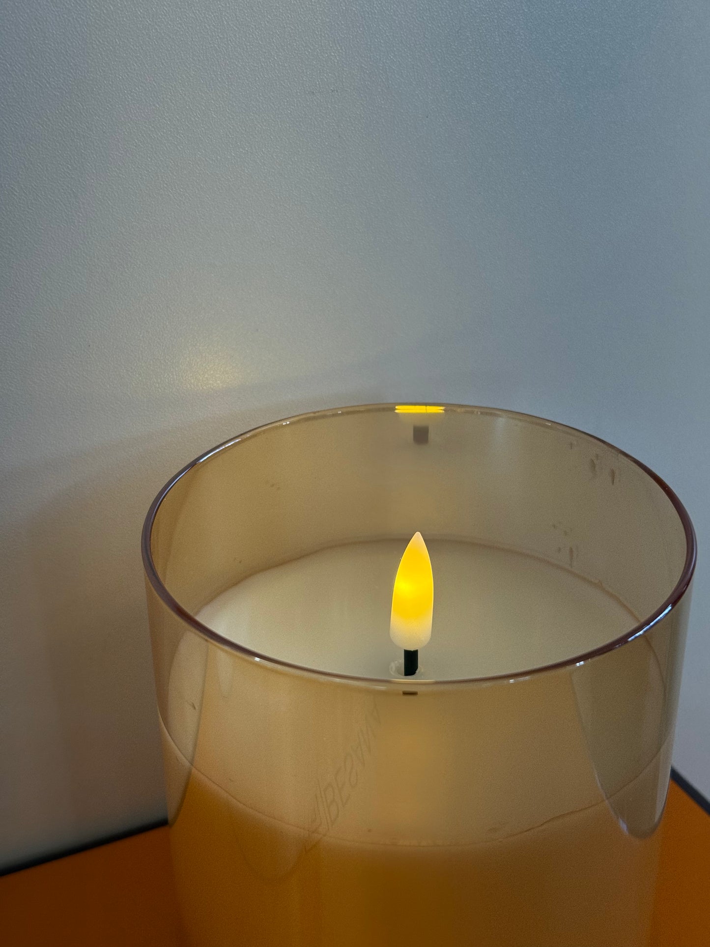 Set 3 Candele Led Cilindro con Vasetto in Vetro