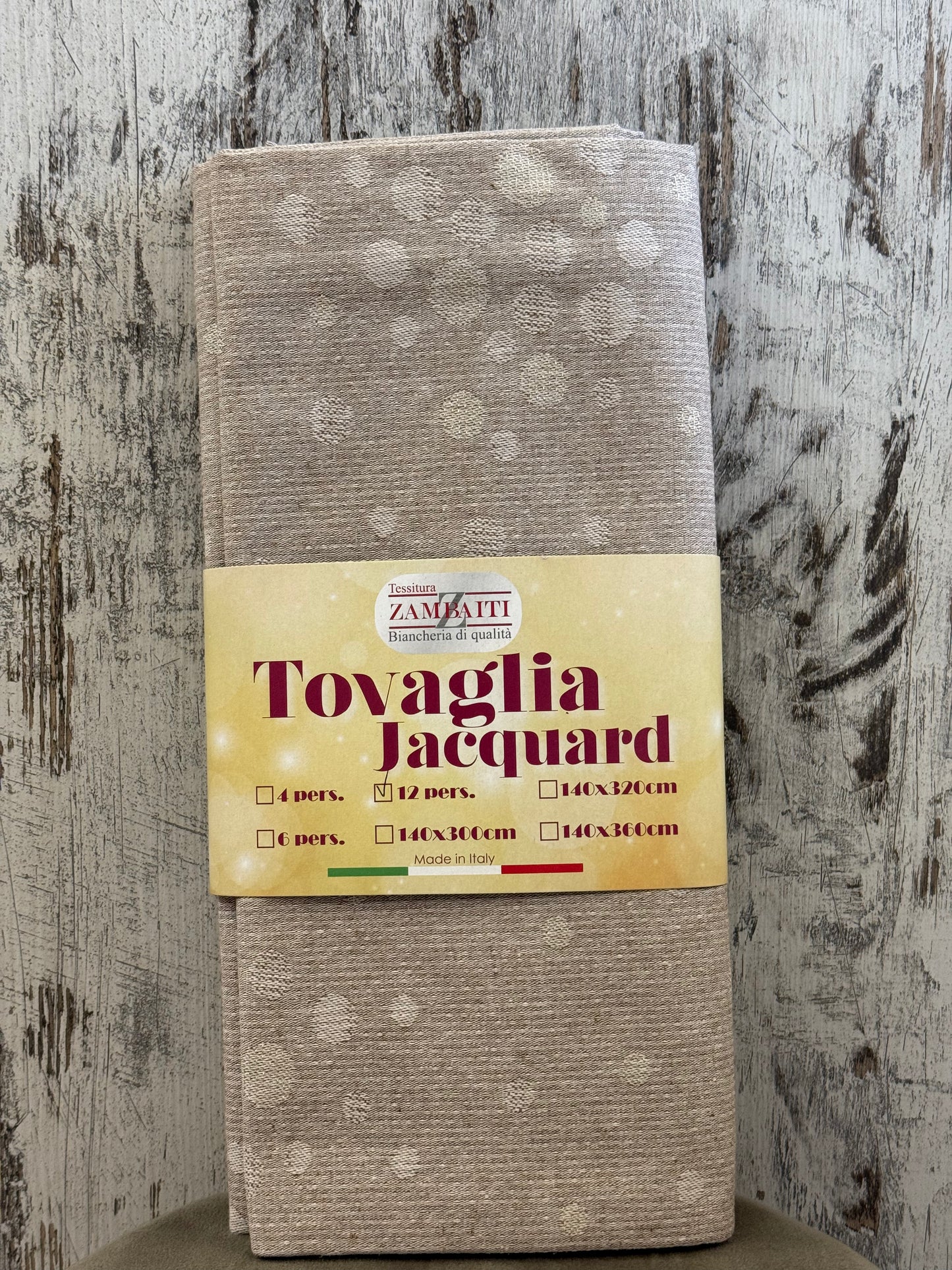 Tovaglia Jacquard Natalizia Lurex Tessitura Zambaiti x12 140x240 Made in Italy