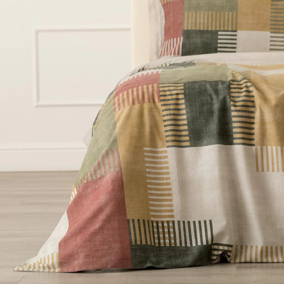 Parure Copripiumino Matrimoniale Parker Riviera in Cotone – Fantasia Geometrica Patchwork