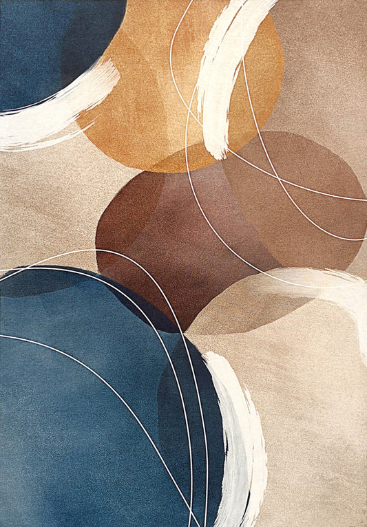 Tappeto Moderno Luna Sobel 160x230 cm Antiscivolo con Stampa Digitale