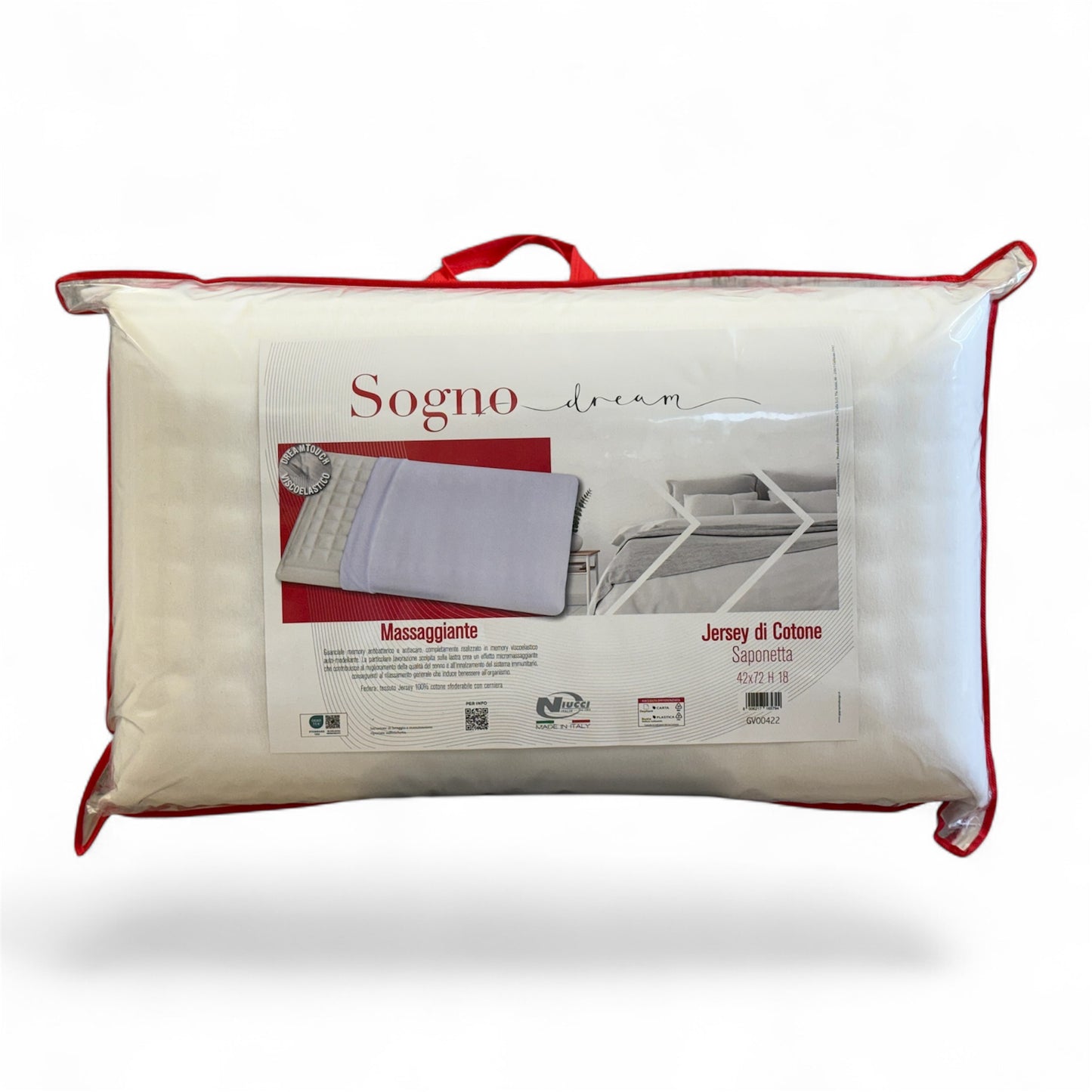 Guanciale Memory Sogno Massaggiante 42x72 h18 by Niucci