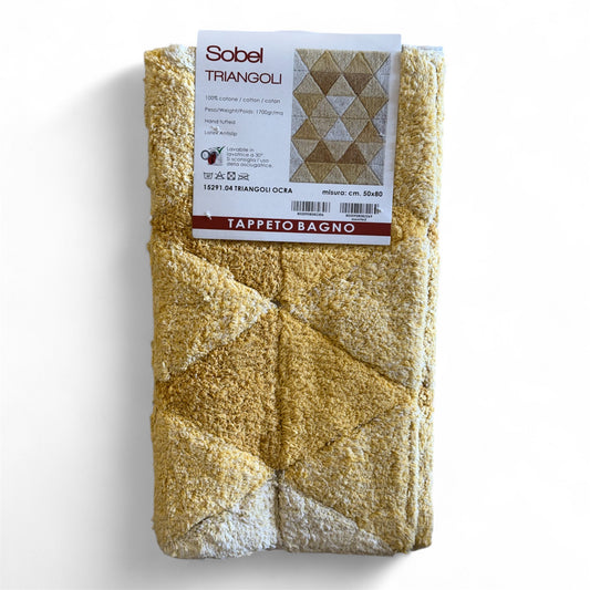 Tappeto Bagno Sobel Zen Triangolo 50x80 100% Cotone Disegnato in Italia