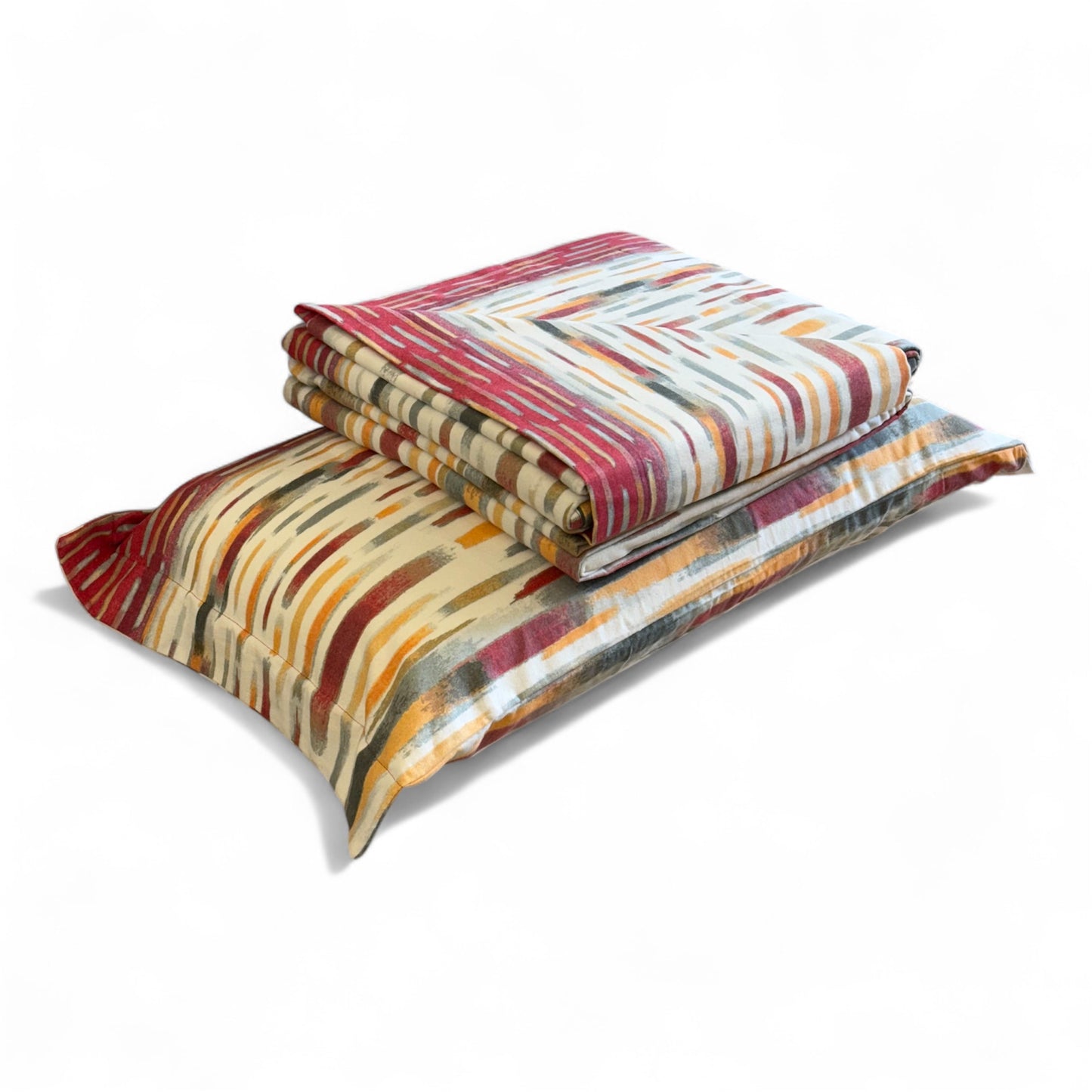 Completo Lenzuola Flanella Matrimoniale Biancaluna Tramonti - 100% Cotone Caldo I Vari Colori