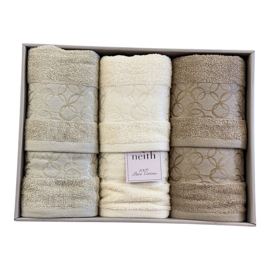 Completo Set Asciugamani Spugna 3+3 Cristin Neith