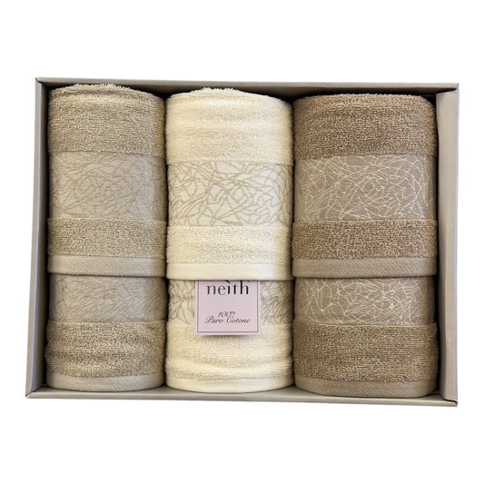Completo Set Asciugamani Spugna 3+3 Flavia Neith