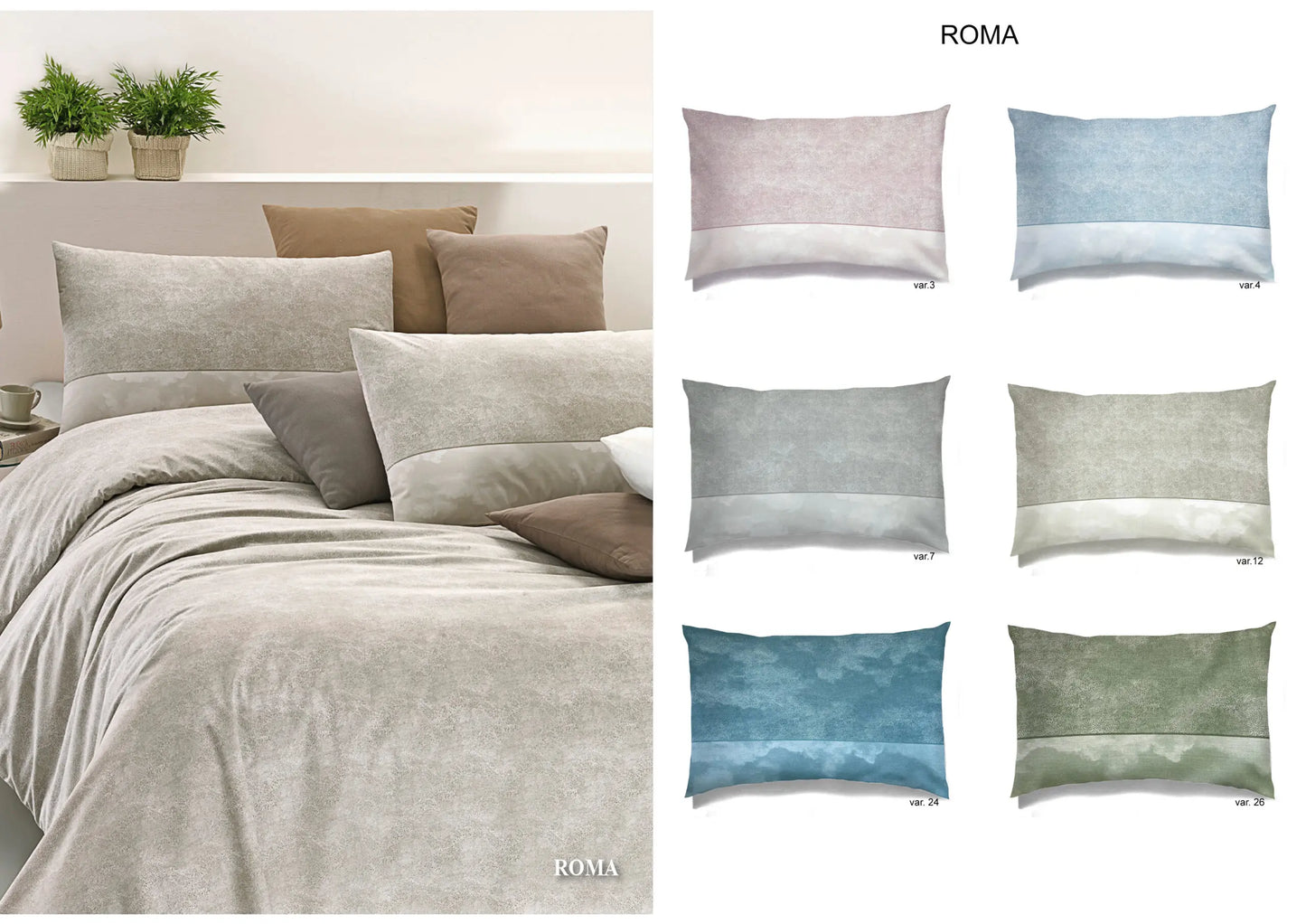 Completo Lenzuola Matrimoniale Maxi Imberti Living Roma in Cotone 100% | Angolo 28 cm
