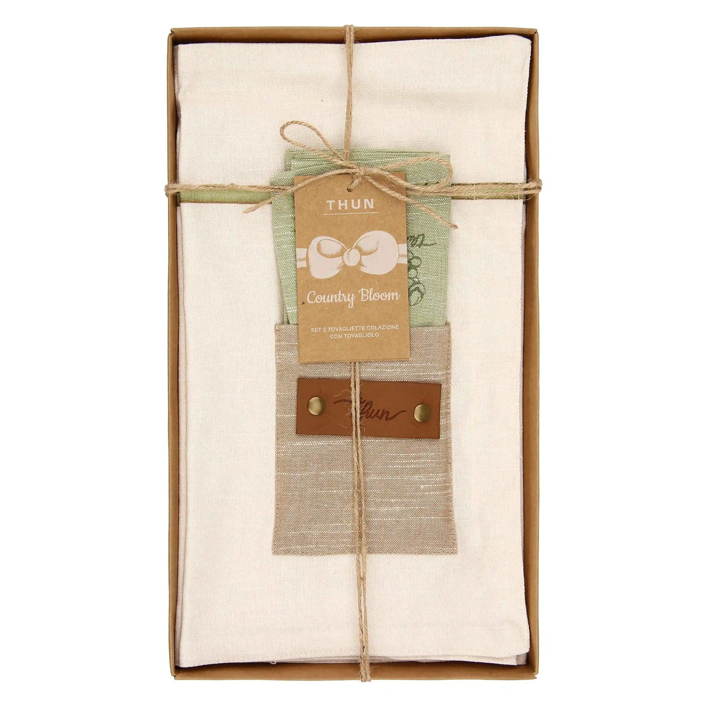 Set 2 tovagliette Thun con tasca e tovagliolo Country Bloom