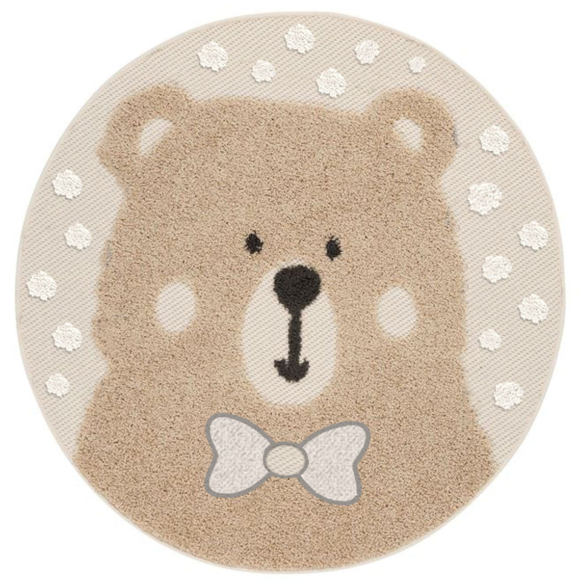 Tappeto Bimbi Rotondo Orso ø90 - Sobel Zoo | Morbido e Sicuro