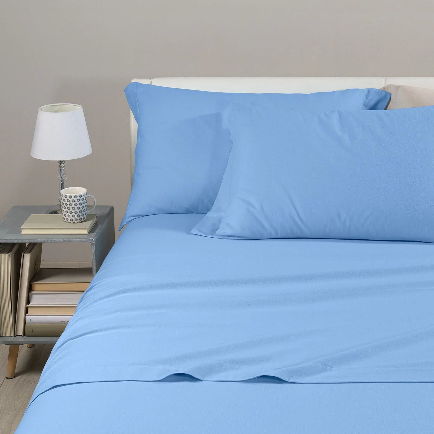 Completo Letto Flanella Caleffi Tinta Unita