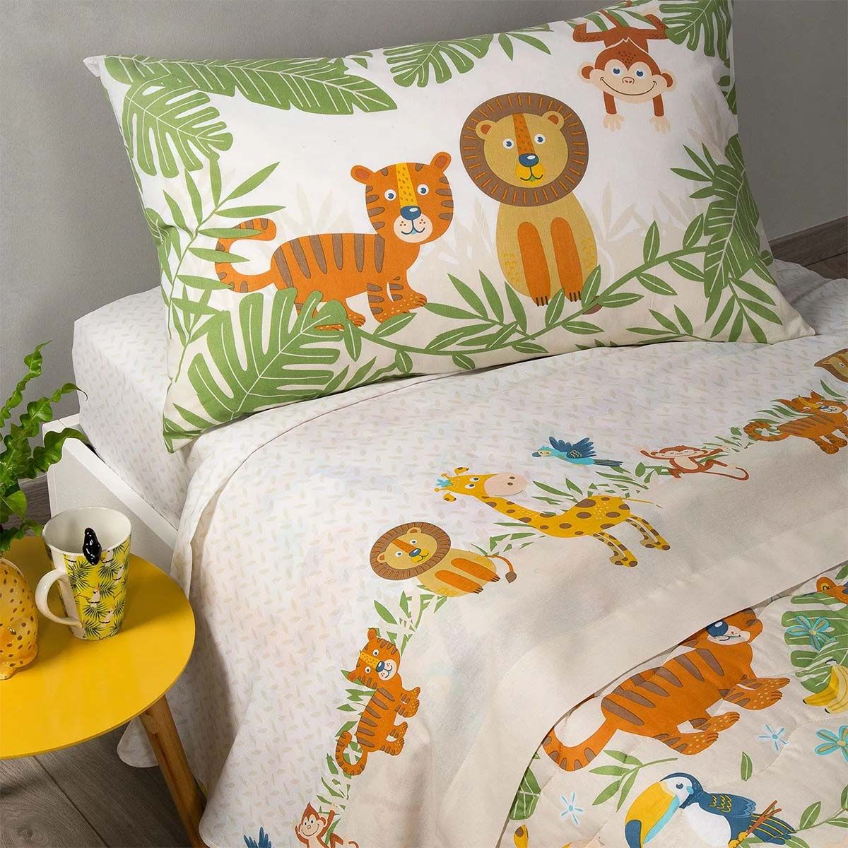 Completo Letto in Cotone Singolo Caleffi Tropical