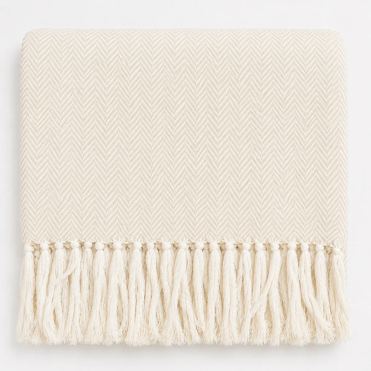 Copriletto Matrimoniale | Copridivano Chevron Laura Blasi 260x260 cm con Frange