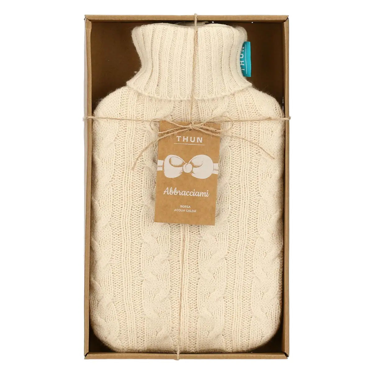 Borsa Acqua Calda Thun con Cover in Tricot Abbracciami, Tortora
