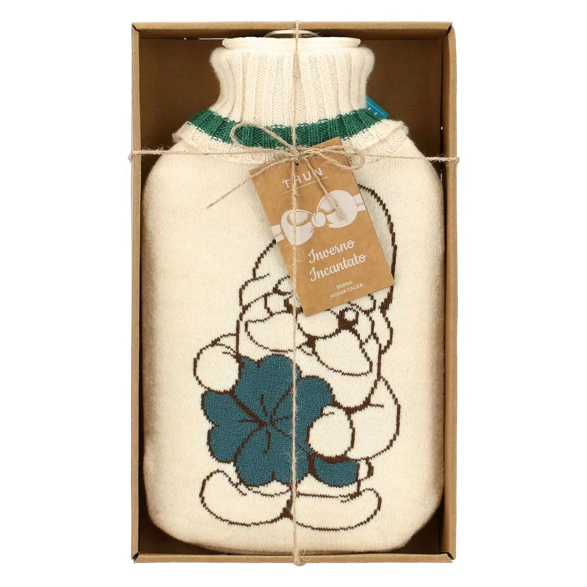 Borsa Acqua Calda Thun con Cover in Tricot Gnomo Oliver Inverno Incantato