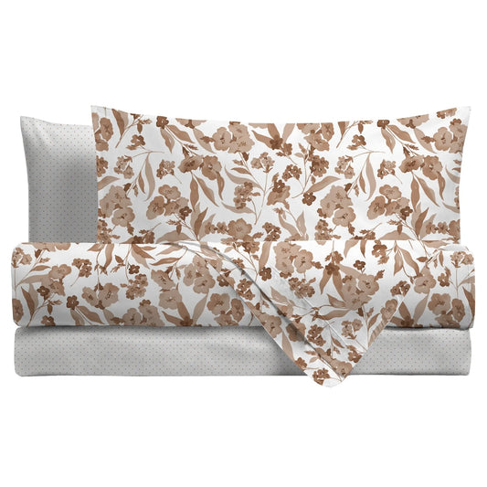 Completo Letto Matrimoniale in Flanella Di Maestro Fantasia Fuoco Malika