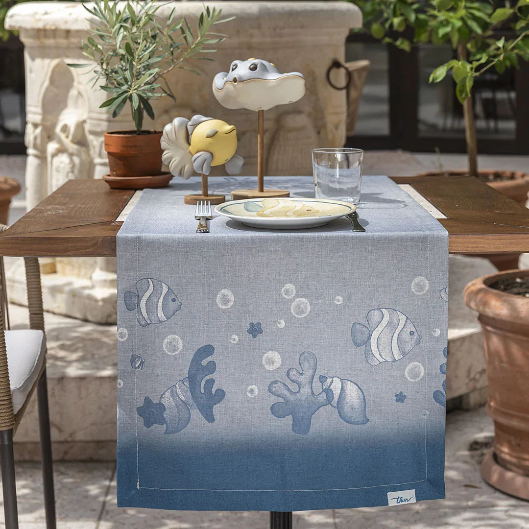 Runner Antimacchia Thun Mare da Amare Blu | 45x150 cm