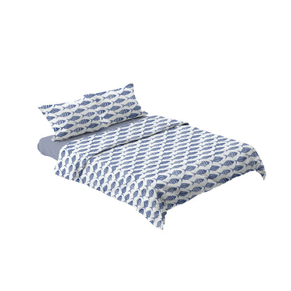 Completo Lenzuola Copriletto Matrimoniale Maxi S&G Sespi 100% Cotone | Pesci