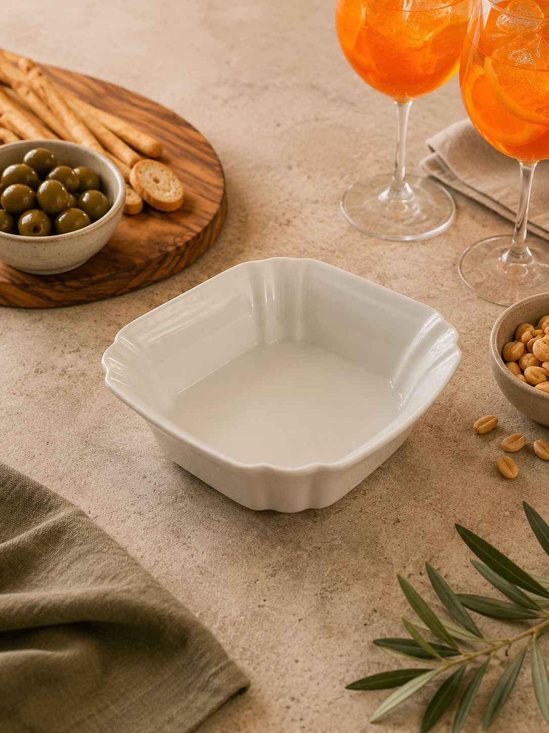 Ciotole Aperitivo in Porcellana Bianca 15x15 cm