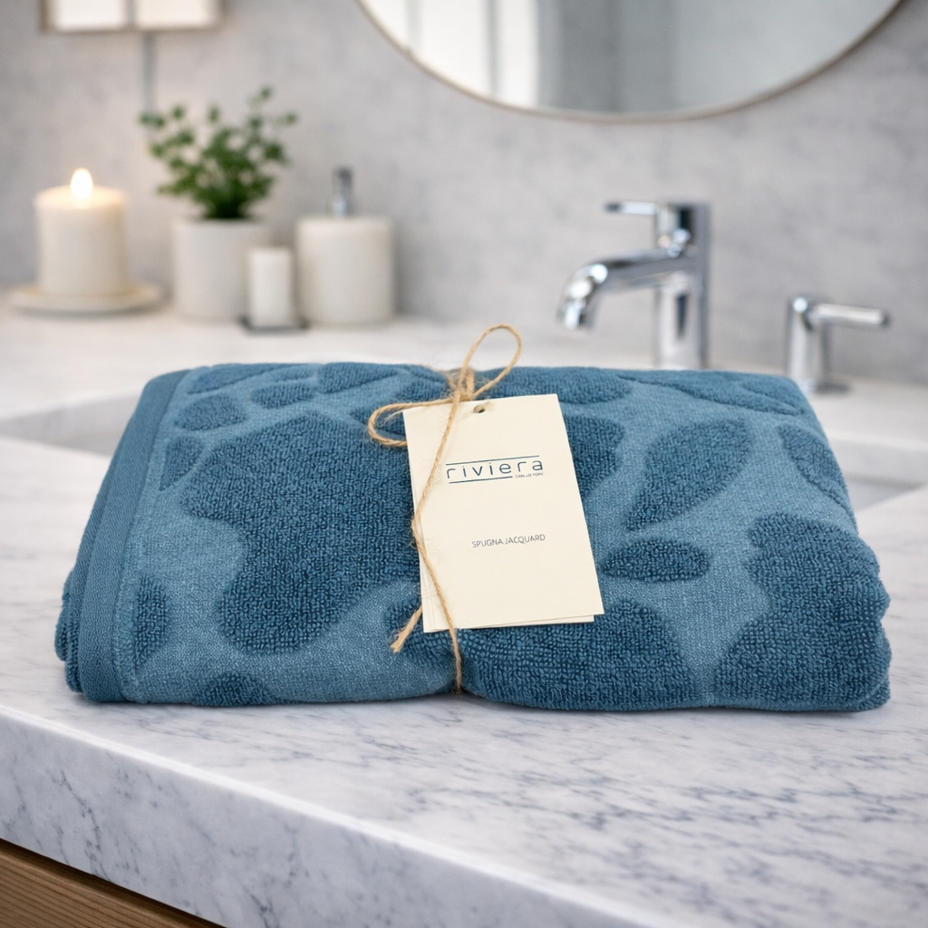 Set Asciugamani Riviera Elysium in Spugna Jacquard 100% Cotone