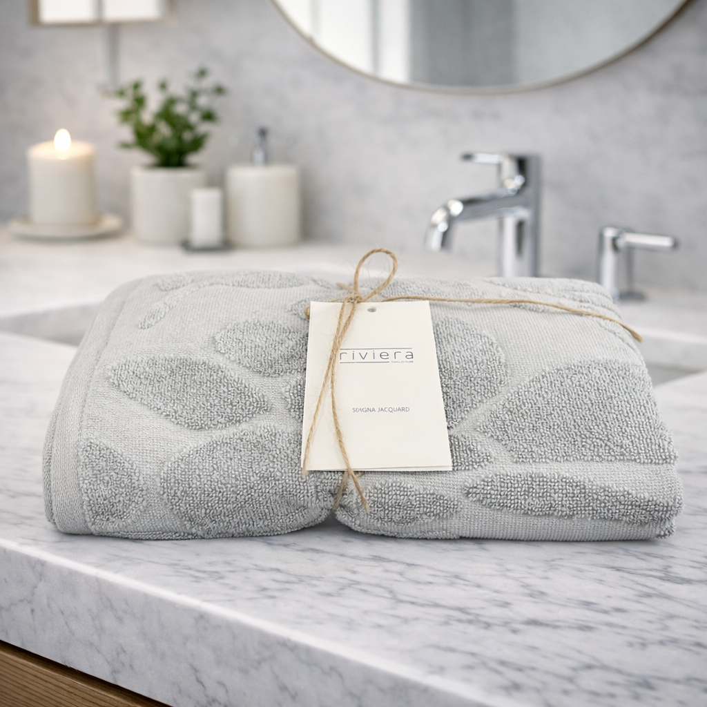 Set Asciugamani Riviera Elysium in Spugna Jacquard 100% Cotone