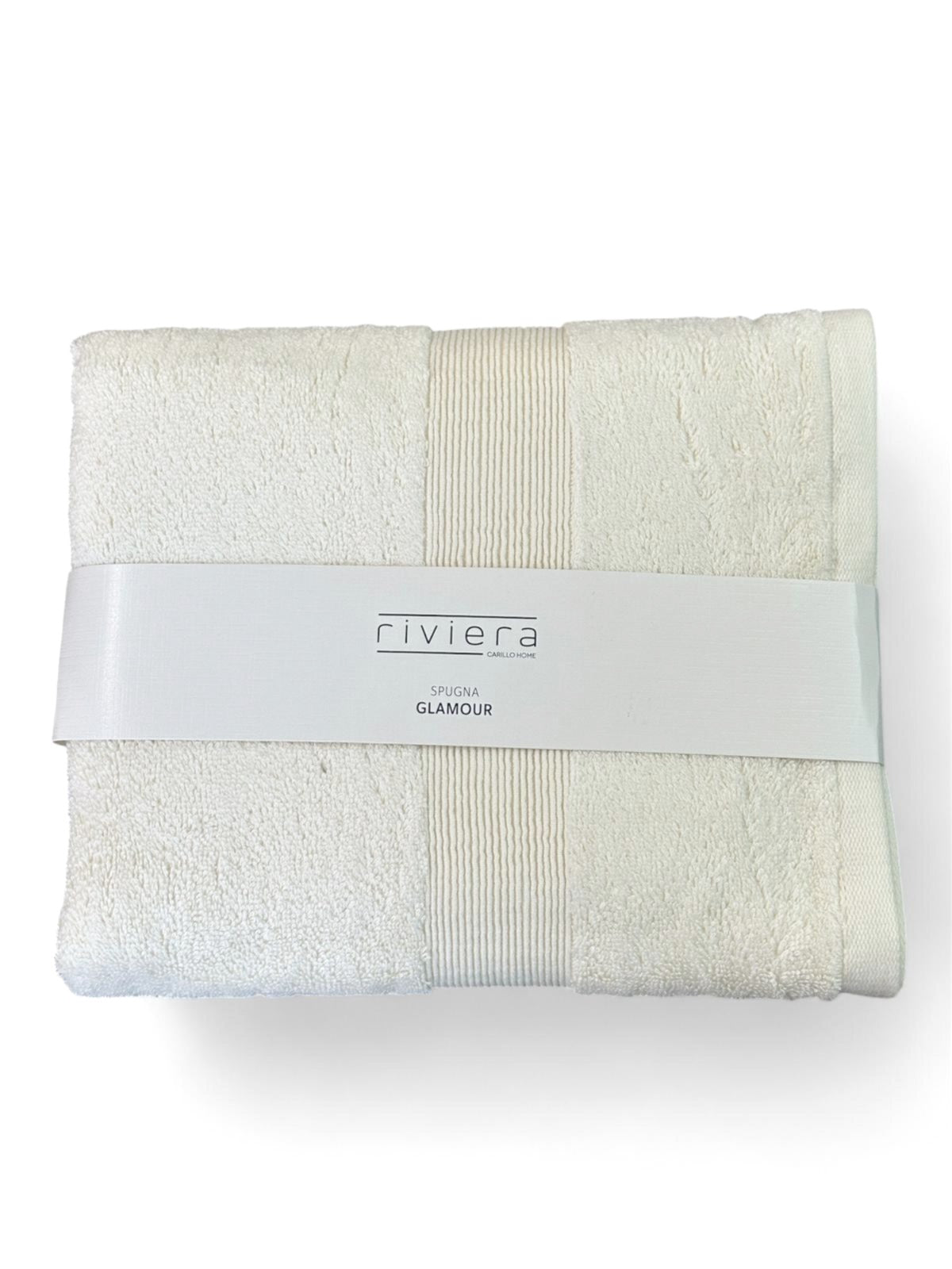 Set Asciugamani Viso e Ospite Riviera Glamour in Spugna di Cotone 600 g/m2