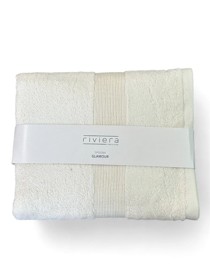 Set Asciugamani Viso e Ospite Riviera Glamour in Spugna di Cotone 600 g/m2