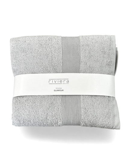 Set Asciugamani Viso e Ospite Riviera Glamour in Spugna di Cotone 600 g/m2
