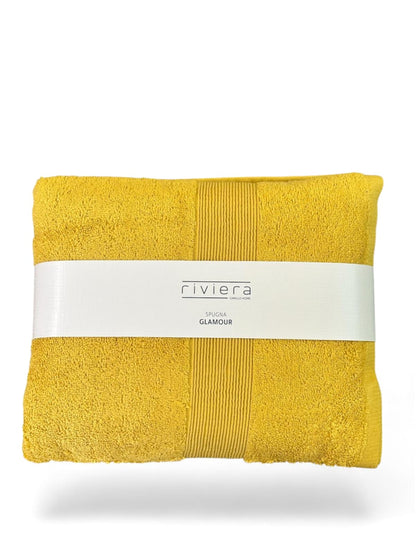 Set Asciugamani Viso e Ospite Riviera Glamour in Spugna di Cotone 600 g/m2