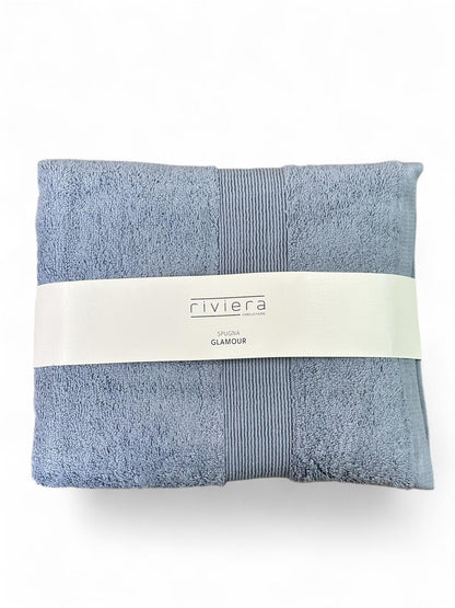 Set Asciugamani Viso e Ospite Riviera Glamour in Spugna di Cotone 600 g/m2