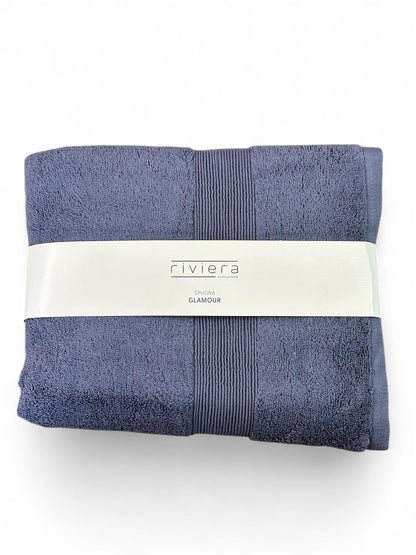 Set Asciugamani Viso e Ospite Riviera Glamour in Spugna di Cotone 600 g/m2