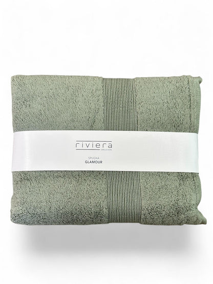 Set Asciugamani Viso e Ospite Riviera Glamour in Spugna di Cotone 600 g/m2