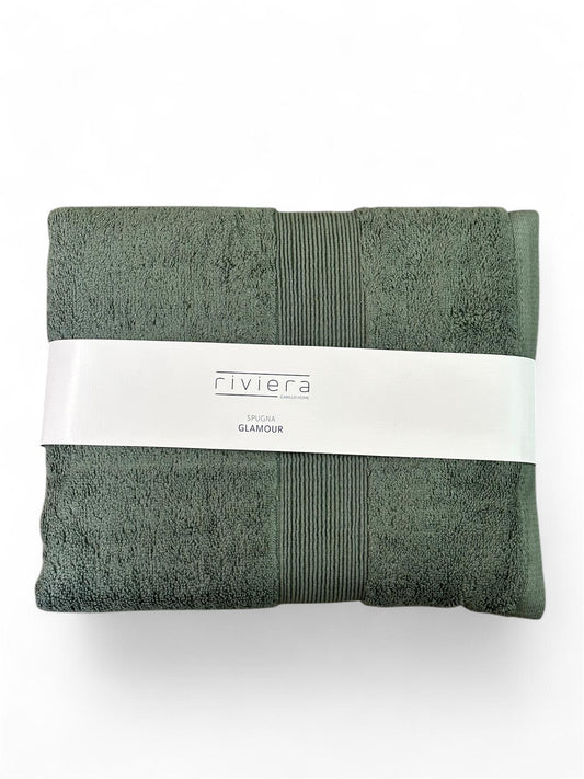 Set Asciugamani Viso e Ospite Riviera Glamour in Spugna di Cotone 600 g/m2