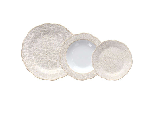 Servizio Piatti 18 Pezzi Tognana Diana Porcellana Beige
