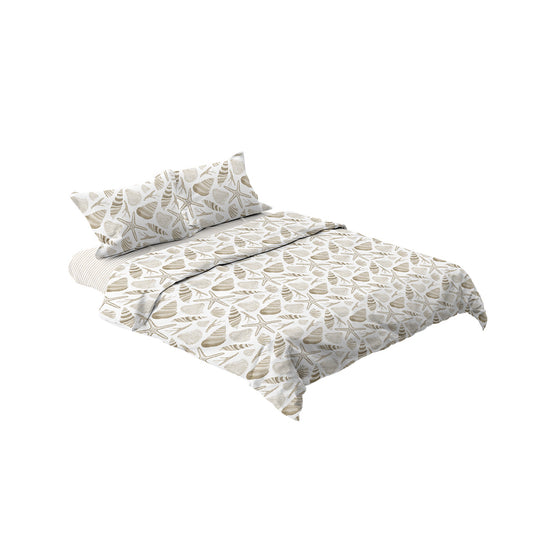 Completo Lenzuola Copriletto Matrimoniale Maxi Lyric 100% Cotone Beige