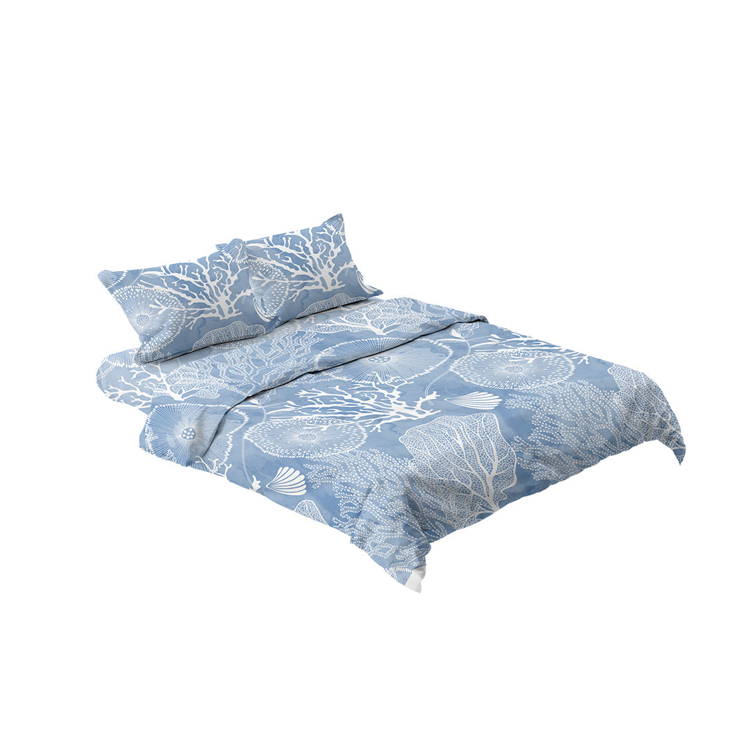 Completo Lenzuola Copriletto Matrimoniale Maxi S&G Koren 100% Cotone