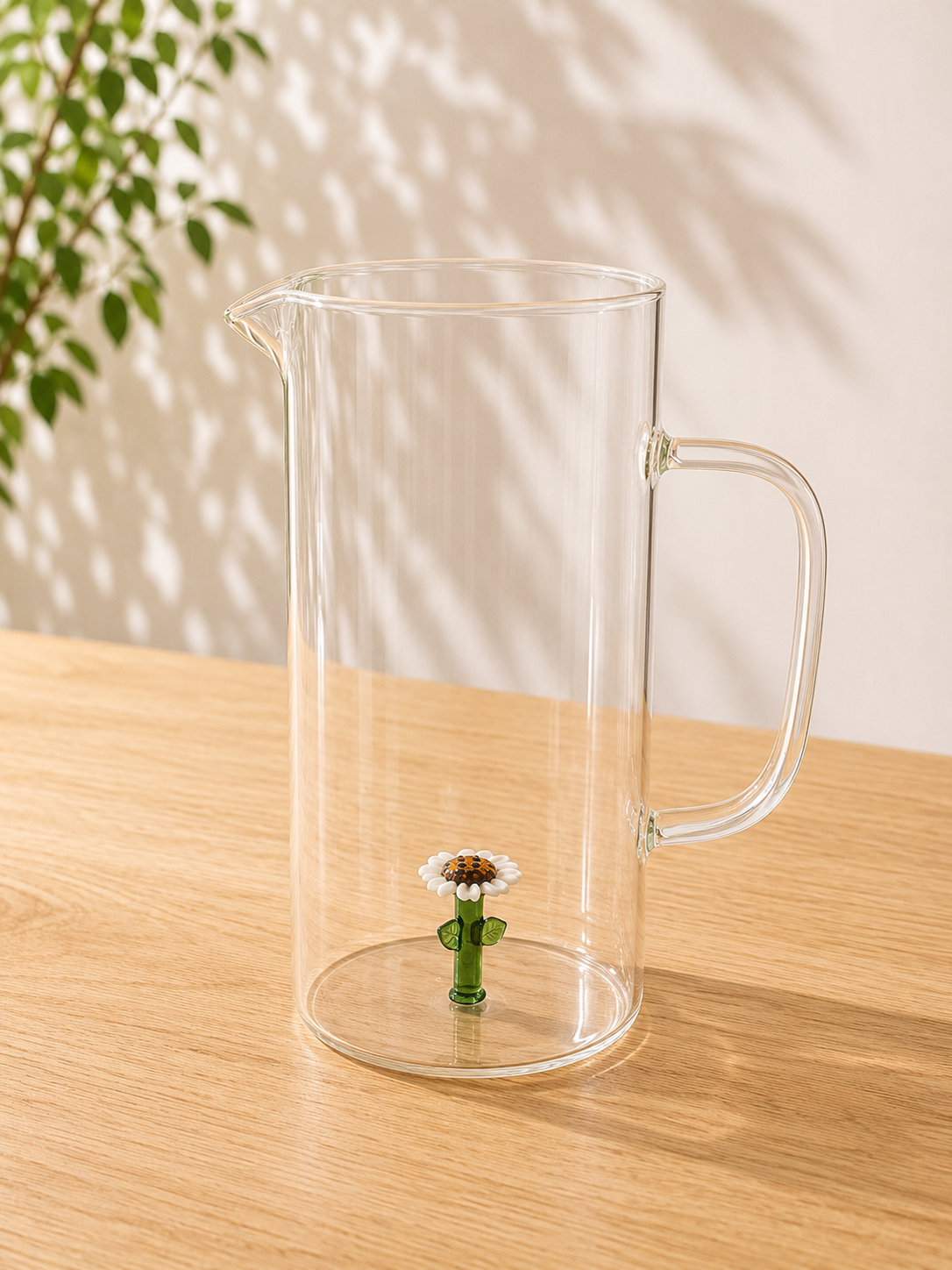Caraffa in Vetro 1,2 Litri con Decorazione 3D Interna 16x10x h 20cm