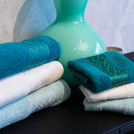 Set Asciugamani 3+3 Neith Brio Jacquard in Spugna 100% Cotone